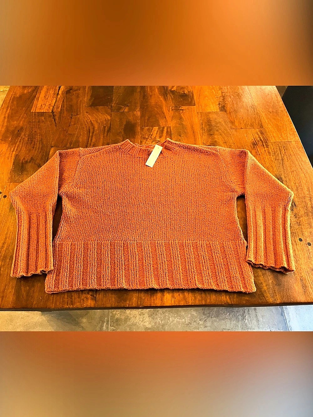 J. Crew Marina Sweater Textured Cotton Blend Sweater- PAPRIKA - SMALL - NWT